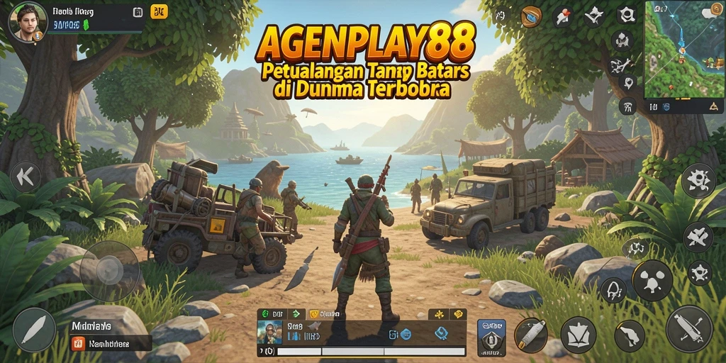 Tangkapan layar gameplay AGENPLAY88 menampilkan eksplorasi dunia terbuka yang luas.