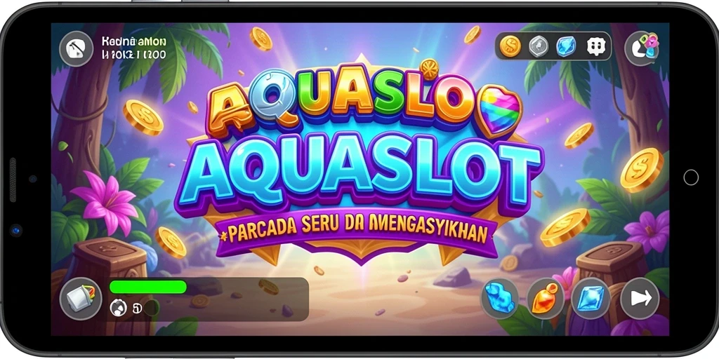 Screenshot menunjukkan gameplay seru AQUASLOT dengan banyak pilihan slot menarik.