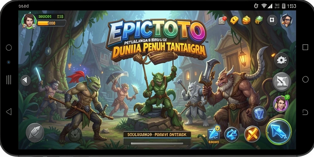 Screenshot utama EPICTOTO menampilkan petualangan seru di dunia yang penuh warna.