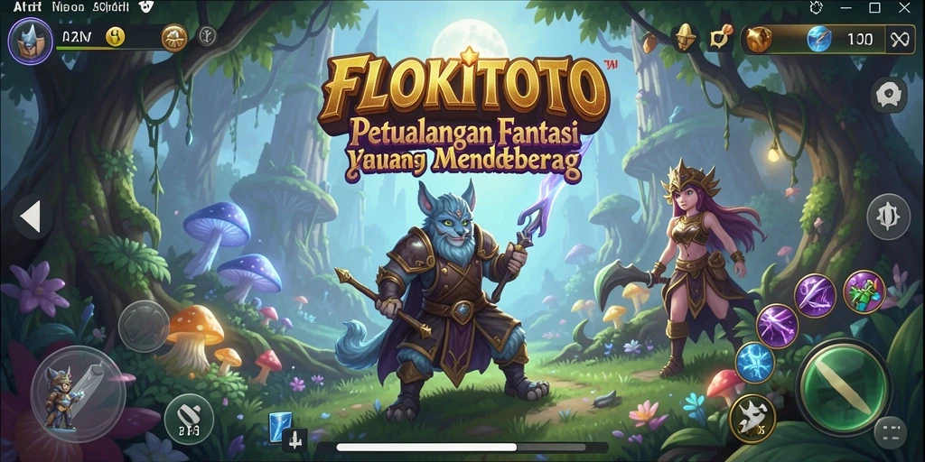 Tampilan gameplay <strong>FLOKITOTO</strong> yang mendebarkan dengan pertarungan epik.