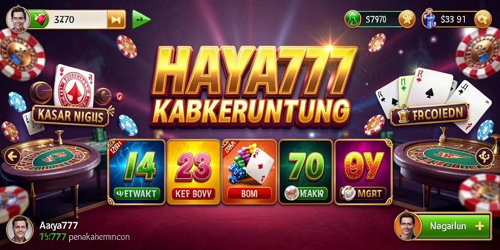 Tampilan utama HAYA777 menampilkan berbagai permainan Kasino yang menarik.
