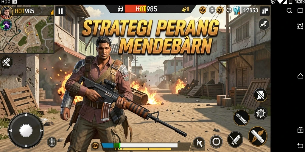 Gameplay strategis HOT985 dengan pertempuran intens dan grafis memukau.