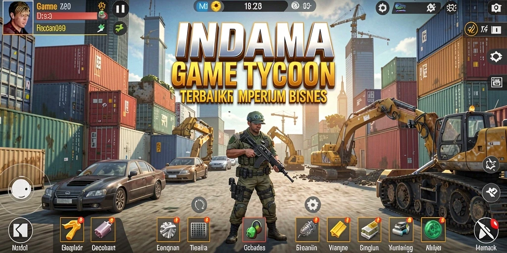 Screenshot gameplay INDAAA dengan aksi pengelolaan bisnis yang seru.