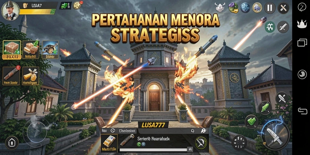 Gameplay menegangkan LUSA777 dengan menara pertahanan unik.