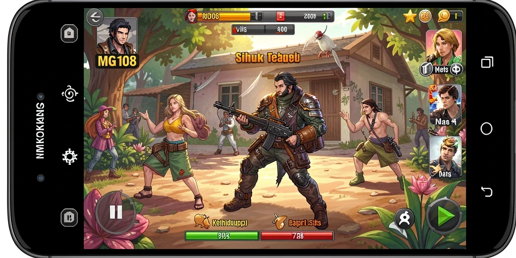 Tampilan gameplay MG108 yang menakjubkan dan mendetail.
