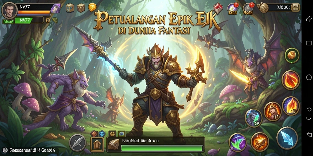 Tampilan aksi seru dalam permainan RPG NV77 yang menarik.