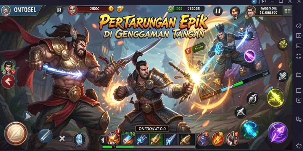 Tampilan aksi pertarungan seru dalam OMTOGEL.