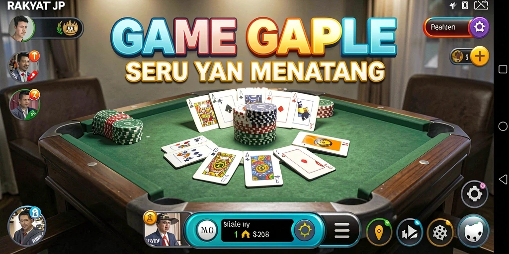 Screenshot RAKYATJP menunjukkan aksi seru permainan Gaple.