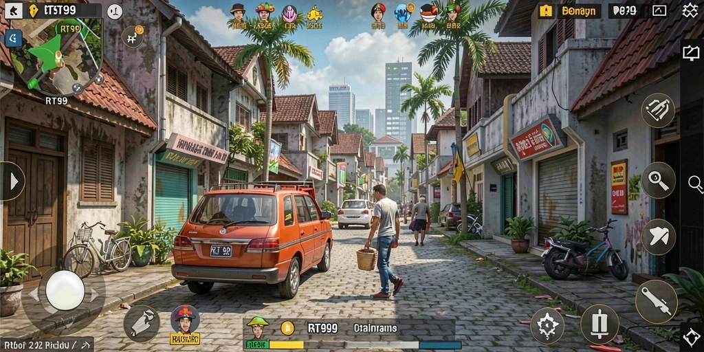 Tampilan gameplay <strong>RT99</strong> yang menarik dengan kehidupan virtual yang dinamis.