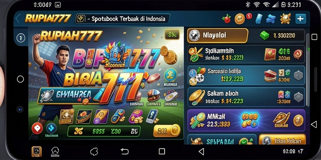 Tampilan fitur taruhan langsung RUPIAH777 dengan odds real-time.