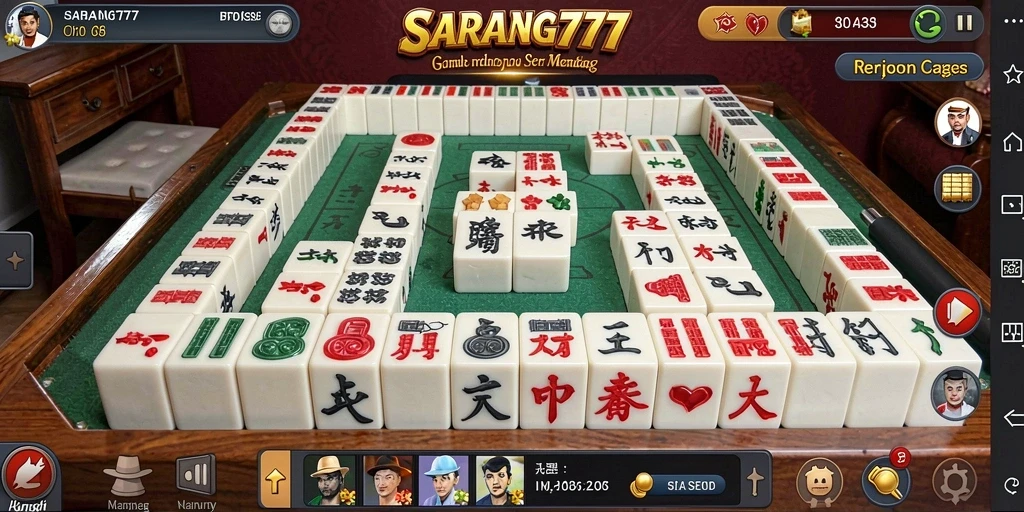 Menampilkan gameplay Mahjong yang seru dan interaktif.