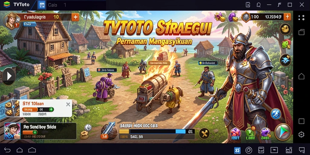 Screenshot gameplay TVTOTO yang menampilkan pertempuran strategis.