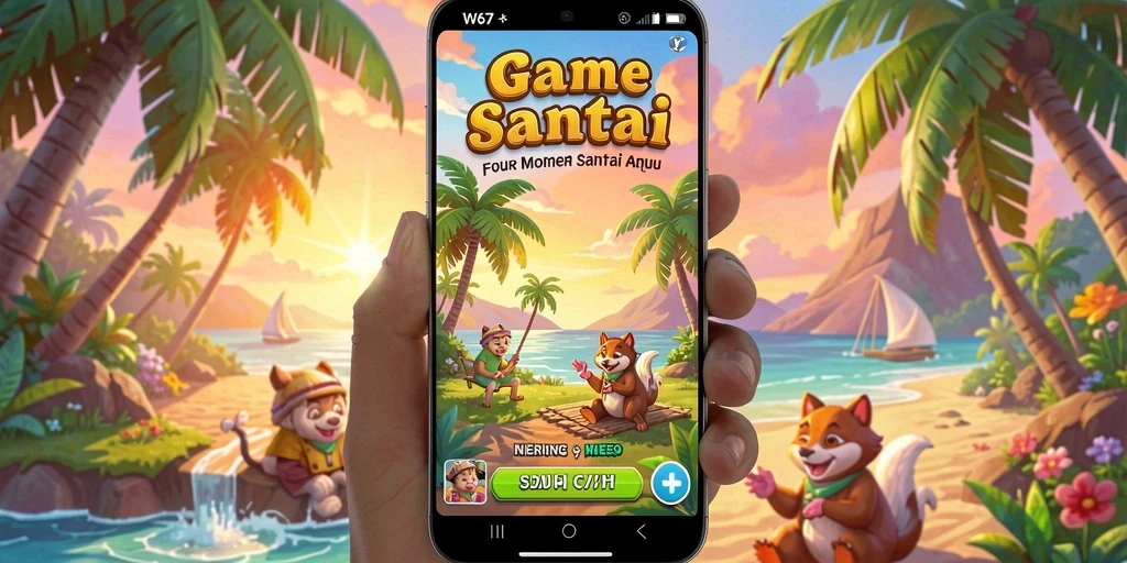 Tangkapan layar W67 menampilkan gameplay yang ceria dan penuh warna.