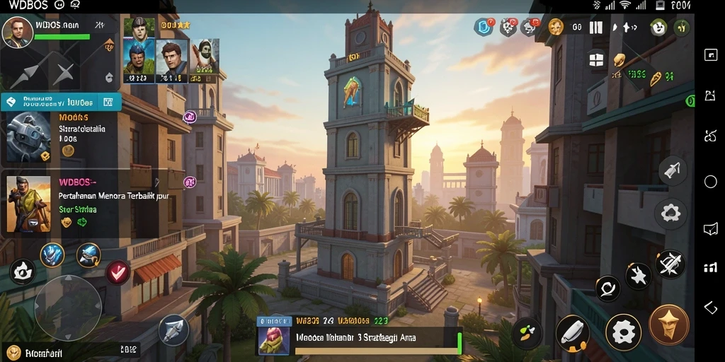 Tampilan gameplay WDBOS yang seru dalam pertempuran Tower Defense.